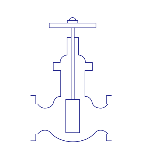 ゲートバルブ／仕切弁展開図