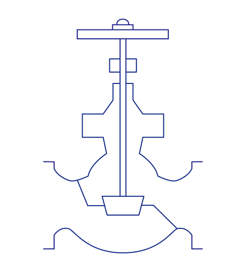 グローブバルブ／玉形弁展開図